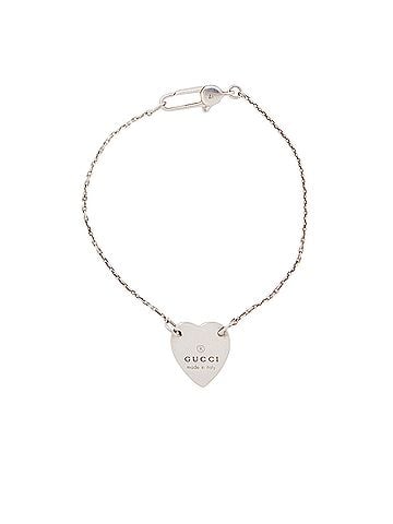 Gucci Gucci Sterling Silver Trademark Heart Tag Bracelet (view 1)