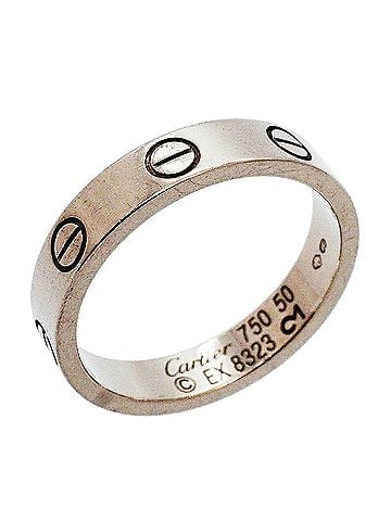 Cartier Cartier Mini Love Ring, 18K White Gold, Size #50, Ladies' Ring (view 1)