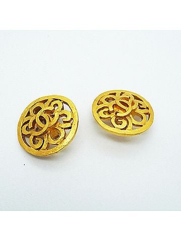 Chanel Chanel Earrings, Coco Mark Circle, GP Plated Gold, Women's (view 2)