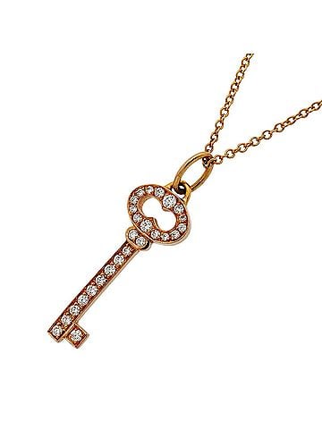 Tiffany & Co. Tiffany &amp; Co. Oval Key Necklace, 18K Pink Gold, Diamond, Women's (view 1)