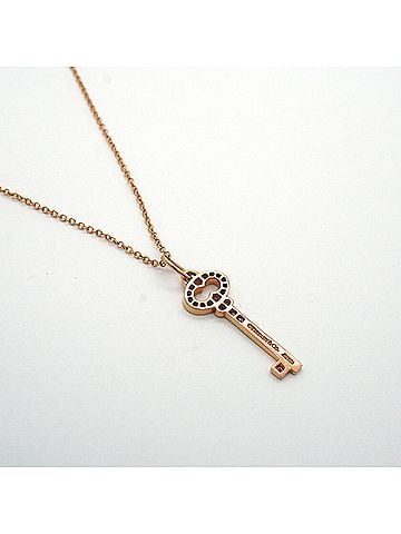 Tiffany & Co. Tiffany &amp; Co. Oval Key Necklace, 18K Pink Gold, Diamond, Women's (view 2)