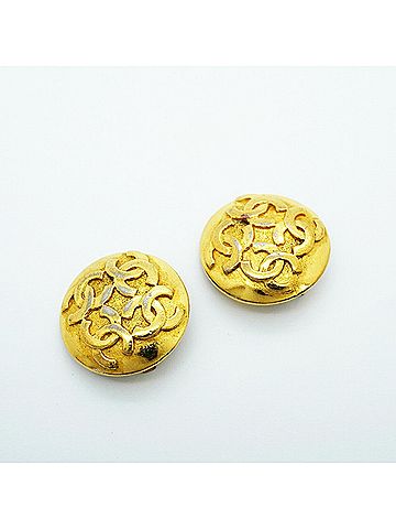 Chanel Chanel Earrings, Coco Mark Circle, GP Plated Gold, Women's (view 2)