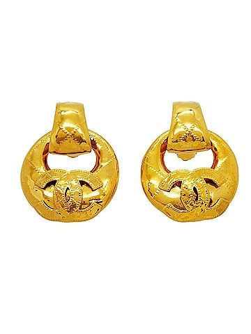 Chanel Chanel earrings, Coco Mark, GP plated, gold, women's. (view 1)
