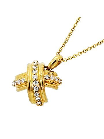 Tiffany & Co. Tiffany &amp; Co. Signature Necklace, 18K Yellow Gold, Diamond, Women's (view 1)