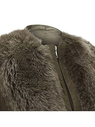 Givenchy Givenchy Leather Sleeve Fur Anorak Coat (view 2)