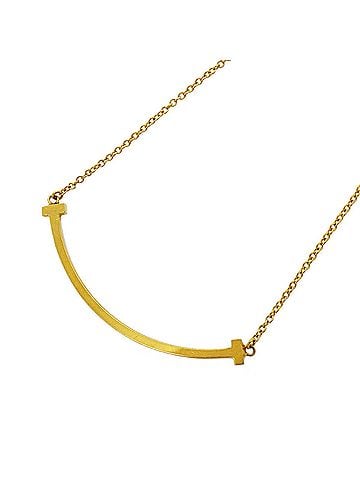 Tiffany & Co. Tiffany &amp; Co. T Smile Small Necklace, 18K Yellow Gold, Women's (view 1)