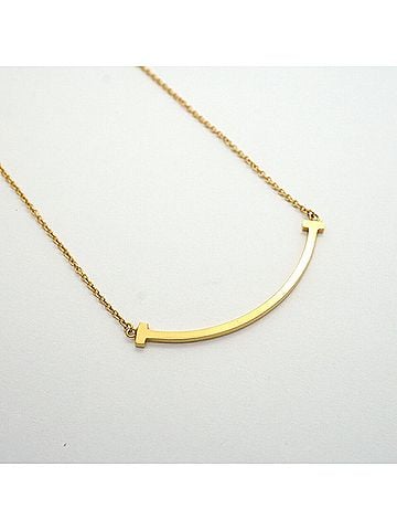 Tiffany & Co. Tiffany &amp; Co. T Smile Small Necklace, 18K Yellow Gold, Women's (view 2)