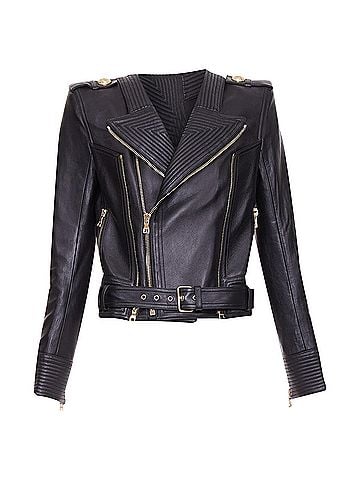 Balmain Balmain 2020 Black Quilted Leather Perfecto Biker Jacket (view 1)