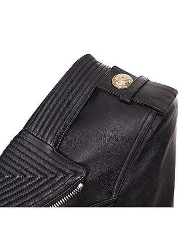 Balmain Balmain 2020 Black Quilted Leather Perfecto Biker Jacket (view 2)