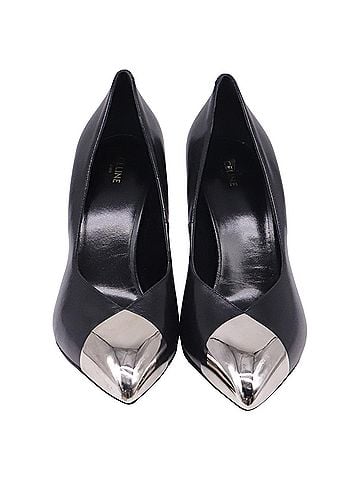 Céline Celine Pointed-Toe Pumps in Black Leather (view 2)