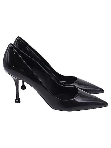 Prada Prada Pointed-Toe Pumps in Black Leather (view 1)