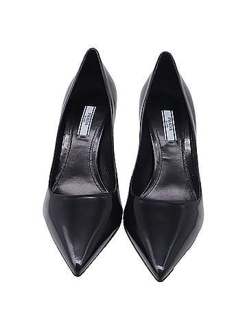Prada Prada Pointed-Toe Pumps in Black Leather (view 2)