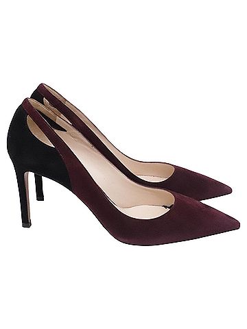Prada Prada Cutout Pointed-Toe Pumps in Burgundy Suede (view 1)