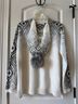 J.Jill Fair Isle White Gray Black Pullover Sweater Size M - photo 8