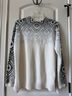 J.Jill Fair Isle White Gray Black Pullover Sweater Size M - photo 6