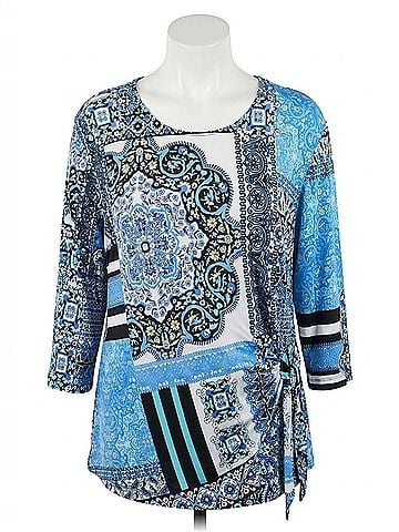 Southern Lady Women's Contour Side Tie Top in Blue (view 1)