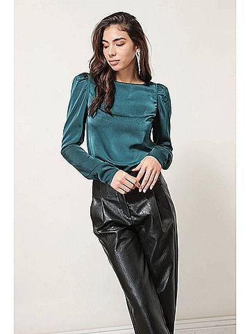 Line & Dot Elliot Top in Emerald (view 2)