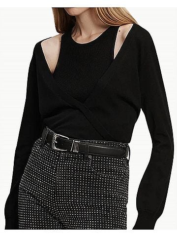 Veronica Beard Lolasee Pullover Top in Black (view 2)