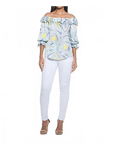 Julian Chang Rene Off The Shoulder Top in White (view 2)