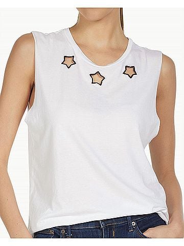 Michael Lauren Bull Vintage Muscle Tank in White/Black (view 2)