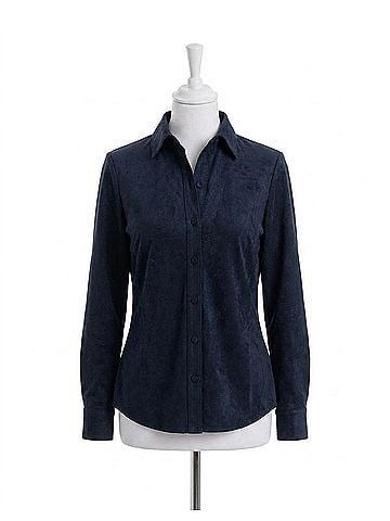 Karina Grimaldi Veronica Suede Blouse in Midnight (view 1)