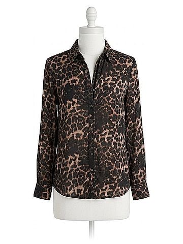 Cino Leopard Button Down Shirt in Black (view 1)