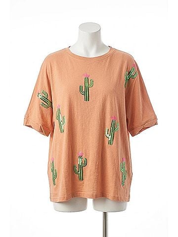 Fantastic Fawn Desert Dreaming Sequin Cactus Tee in Dusty Orange (view 1)