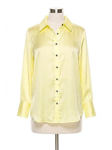 Hester & Orchard Long Sleeve Button-Down Shirt in Chartreuse (view 1)