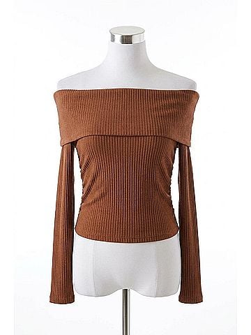 Illa Illa Root Beer Float Off Shoulder Top in Brown (view 1)