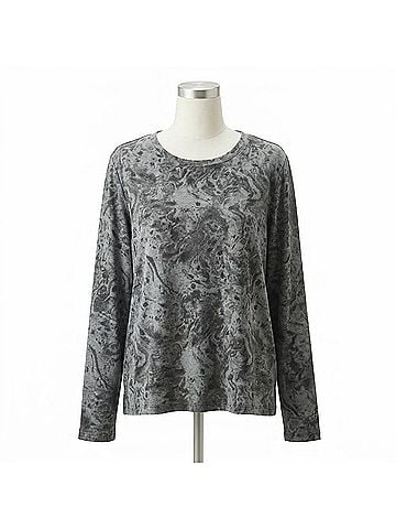 Ideology Swirl Long Sleeve Top in Charcoal (view 1)