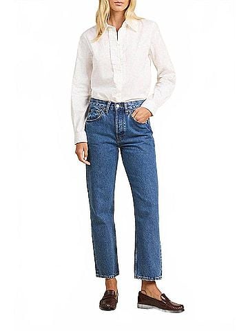 Trovata Ava Cotton Poplan Shirt in White (view 2)