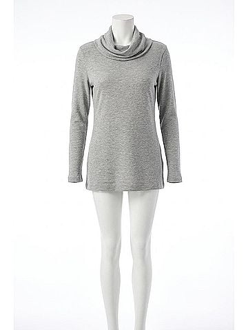 Renee Turtleneck Tunic Top in Grey (view 1)