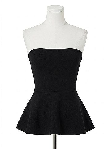 Autumn Cashmere Women's Flared Strapless Tube Top in Black (view 1)