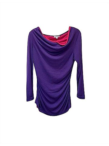 AVALIN Women Knit Scrunch Cowl-Neck Blouse in Purple/Pink (view 2)