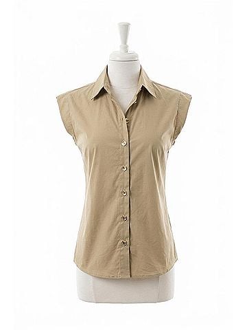 Karina Grimaldi Noma Poplin Top in Khaki (view 1)