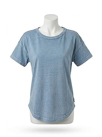 JOA Washed Exposed Seam Tee in Slate Blue (view 1)