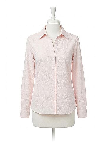 Hester & Orchard Floral Embroidered Button-Down Shirt in Pink (view 1)