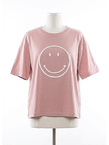 Newbury Kustom Women's Smiley Face Tee in Pink (view 1)