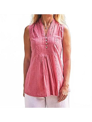 April Cornell Cameo Sleeveless Blouse in Coral (view 2)