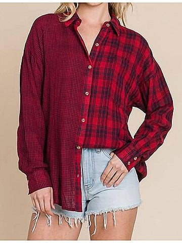 Vanilla Bay Azari Button Down Shirt in Red (view 2)