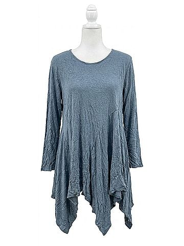 Comfy U.S.A. Dee Crinkle Top in Slate (view 1)