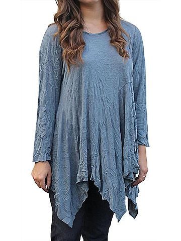 Comfy U.S.A. Dee Crinkle Top in Slate (view 2)