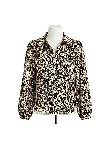 Emerson Fry Frankie Button Front Blouse in Little Cheetah (view 1)