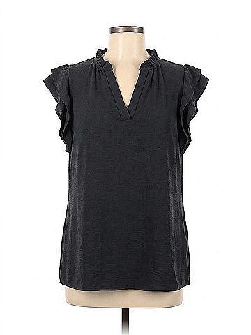 Pixi + Ivy Women's Ruffle Short Sleeve Dress in Black (view 1)