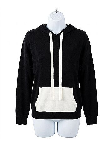 Pure Amici Block Pullover Hoodie in Black (view 1)