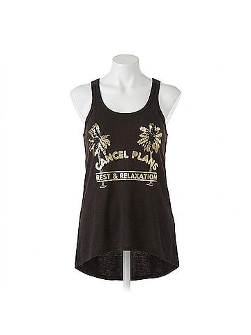 Chaser Cancel Plans Tank Top in Faded Black (view 1)