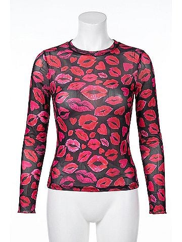 Nylon Apparel Xoxo Mesh Top in Multicolor (view 1)