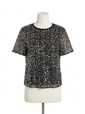 Saylor Natassia Tweed Bead Sequin Top in Black Multi (view 1)