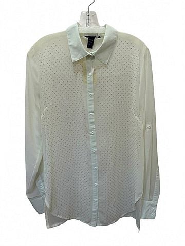 Rain Women's Sheer With Dots Blouse in Ivory (view 2)