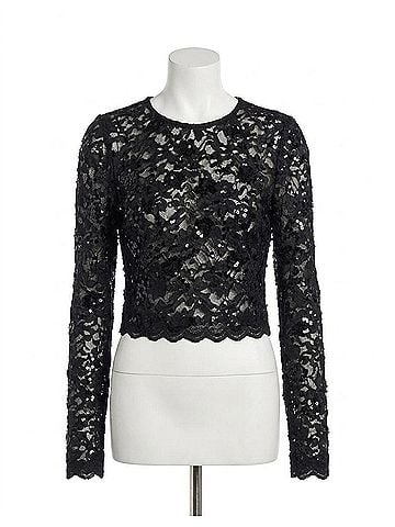 Generation Love Safia Sequin Lace Top in Black (view 1)